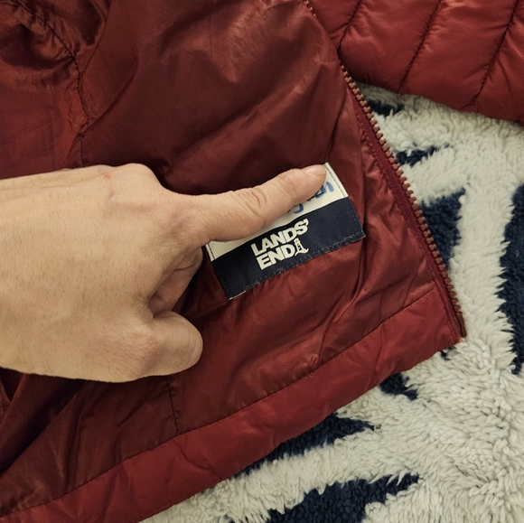 Kids Lands End down hooded jacket - Picture 4 of 8